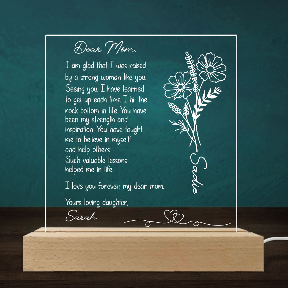 Hand Written Letter Gift For Mom - Personalized Custom LED Light