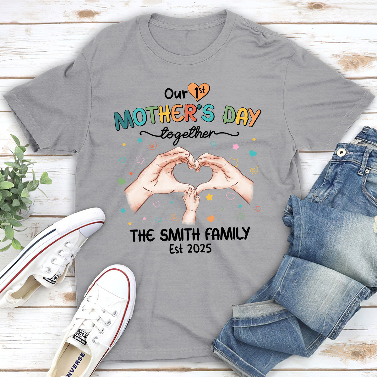 Our First Mother Day Together - Personalized Custom T-shirt And Onesie