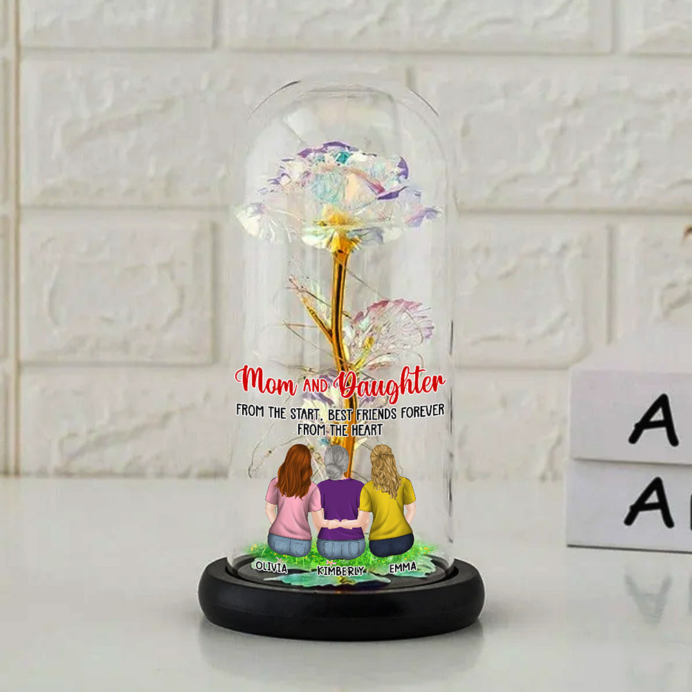 Mother And Daughters - Personalized Custom Sparkly Rose