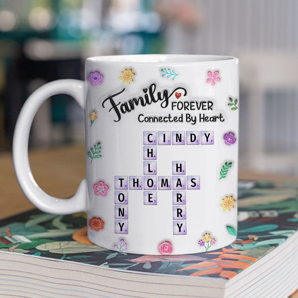 Sister Connect By Heart Forever - Personalized Custom 3D Inflated Effect Coffee Mug