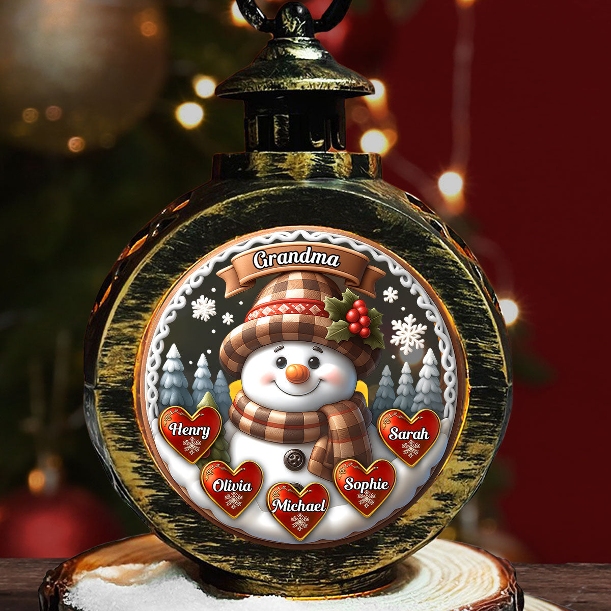 Love From Mom Grandma - Personalized Custom Christmas Lantern