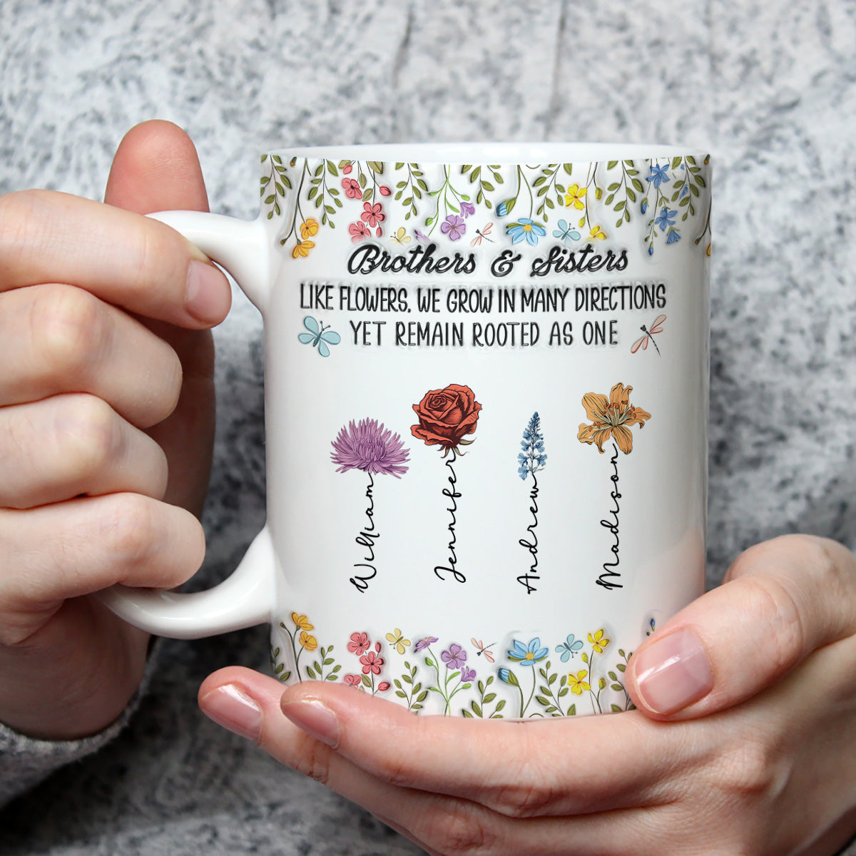 Growing Apart Yet Always Connected - Personalized Custom 3D Inflated Effect Coffee Mug