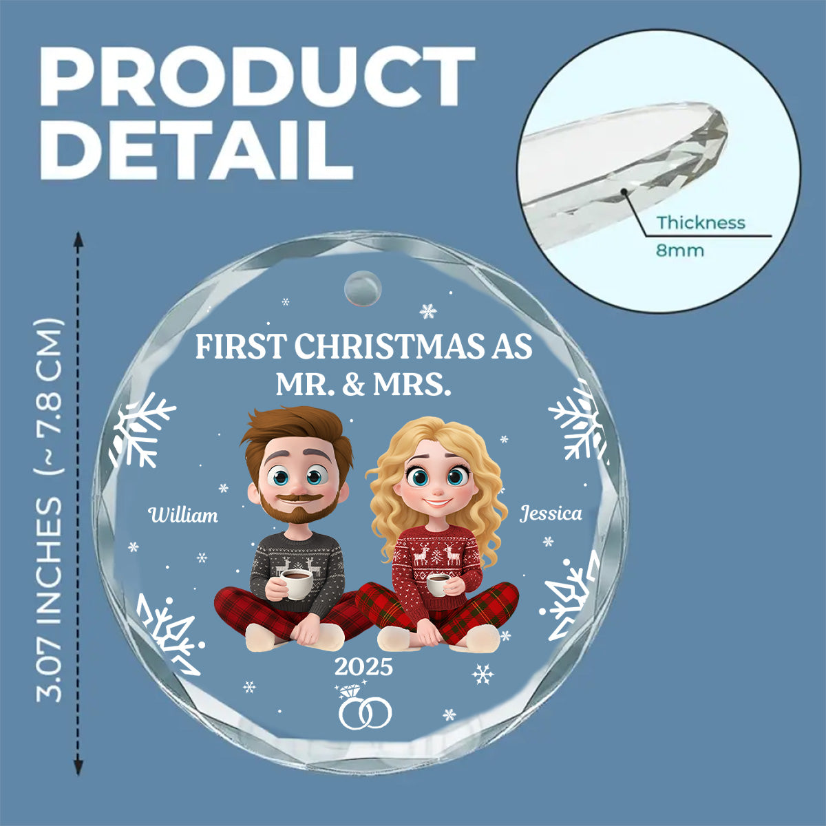 The Year Our Story Began - Personalized Custom Glass Ornament