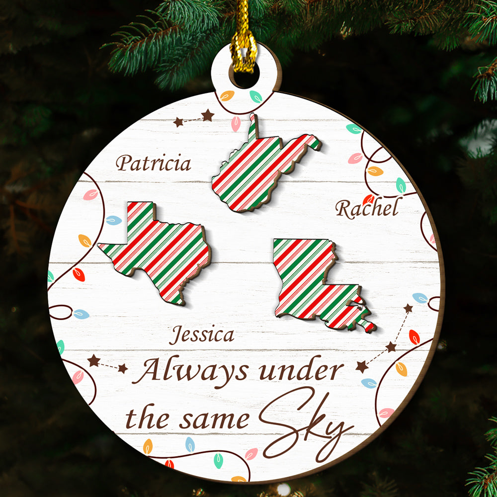 Always Under The Same Sky - Personalized Custom Freeshape 2-Layered Wood Ornament
