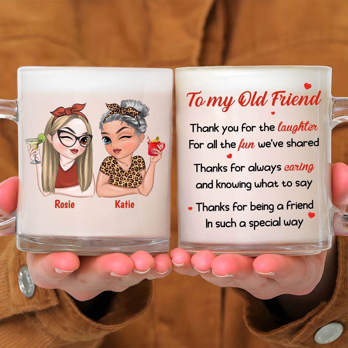 To My Old Friend -  Personalized Custom Glass Mug