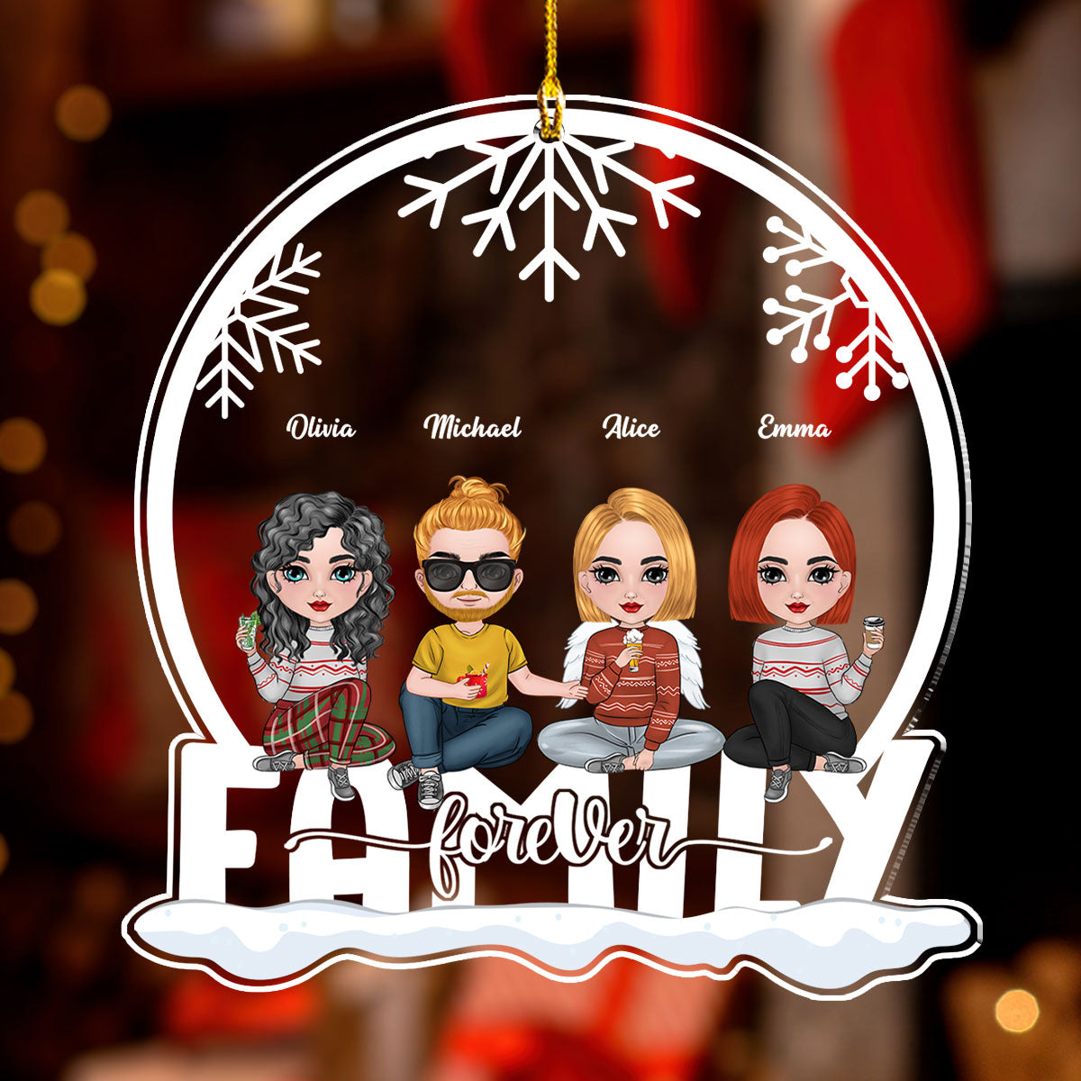 Siblings Forever - Personalized Custom Acrylic Ornament