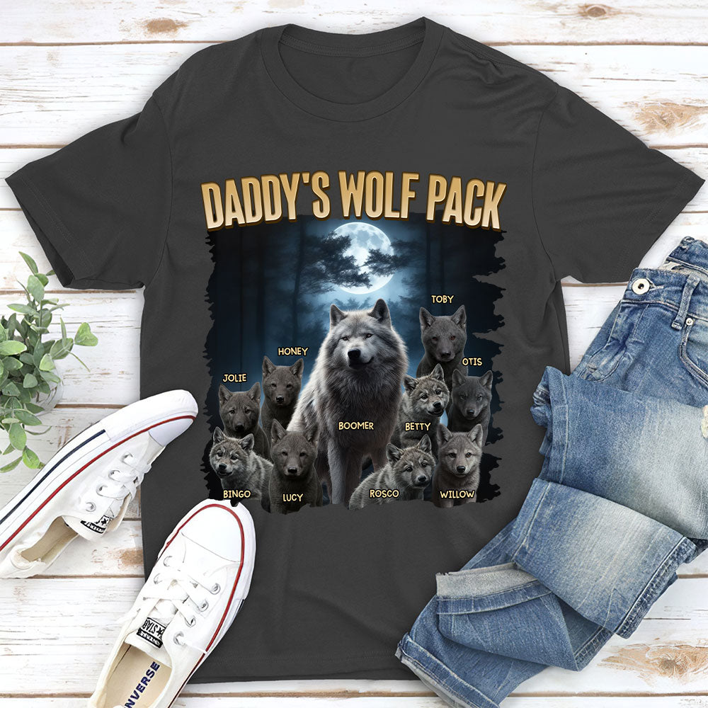 Dad Wolf Pack - Personalized Custom Shirt