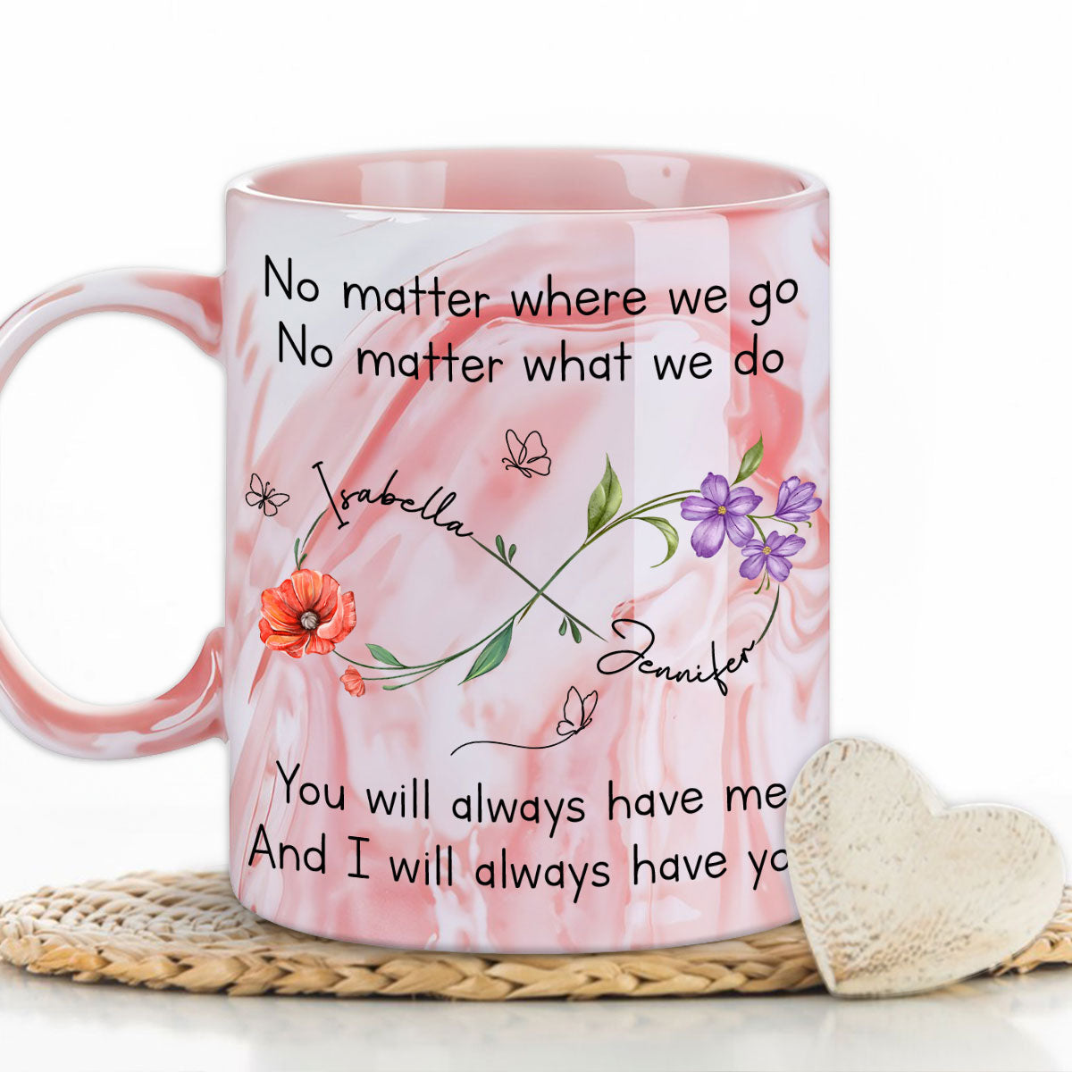 Bestie Always Have You - Personalized Custom Pink Marble Mug