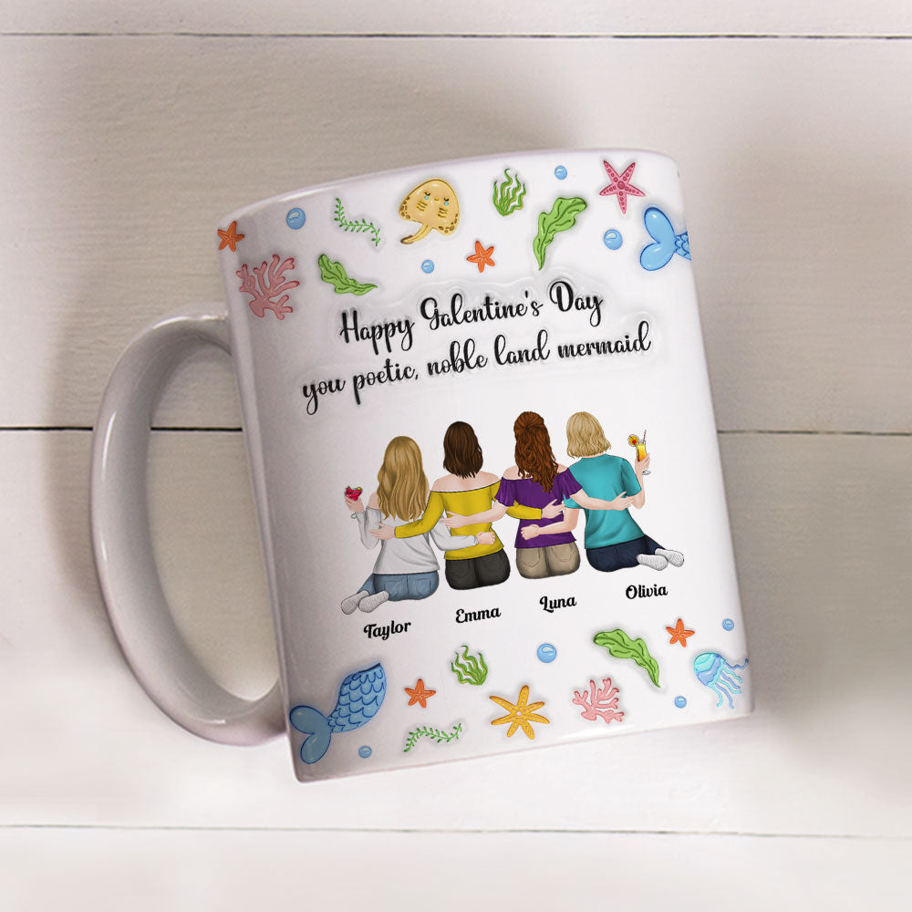 You Poetic Noble Land Mermaid - Personalized Custom 3D Inflated Effect Coffee Mug