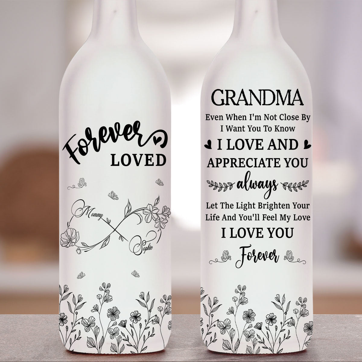 I Love And Appreciate You Always Mom - Personalized Custom Bottle Lamp