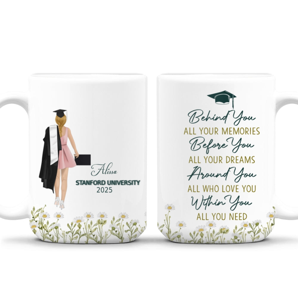 Behind You All Your Memories Before You All Your Dreams - Personalized Custom Coffee Mug
