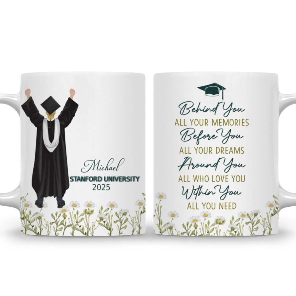 Behind You All Your Memories Before You All Your Dreams - Personalized Custom Coffee Mug