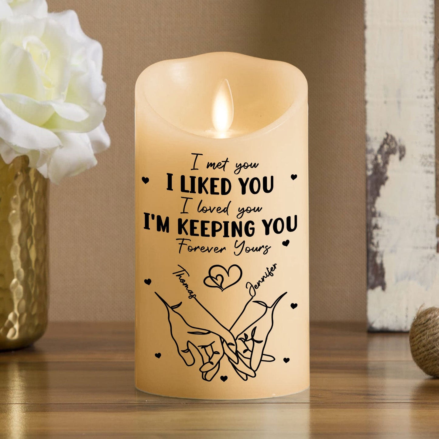 I Met You - Personalized Custom LED Candle