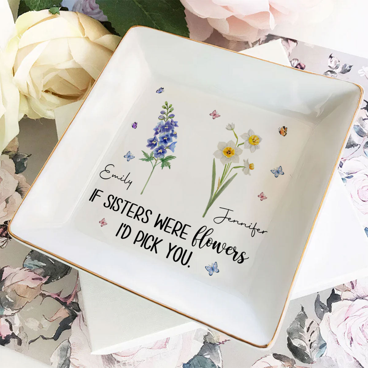 Like Wildflowers, We're Better Together  - Personalized Custom Jewelry Dish