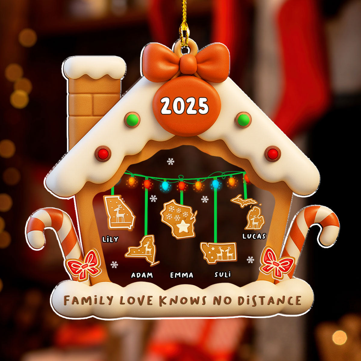 Gingerbread Home Across The Mile - Personalized Custom Acrylic Ornament