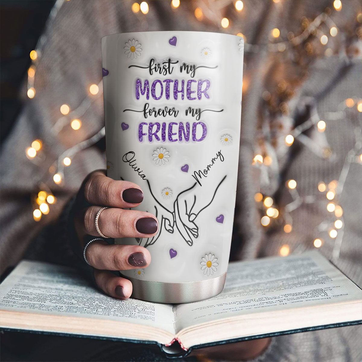 First My Granddaughter Forever My Friend - Personalized Custom 3D Inflated Effect Tumbler