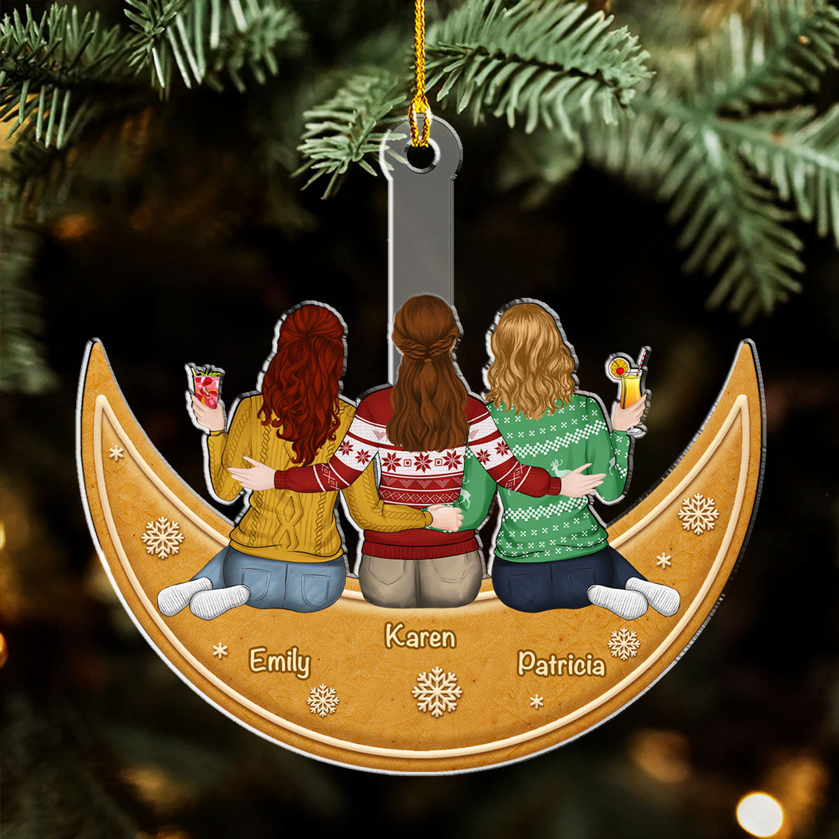 Me And You Sitting On The Cookie Moon - Personalized Custom Acrylic Ornament