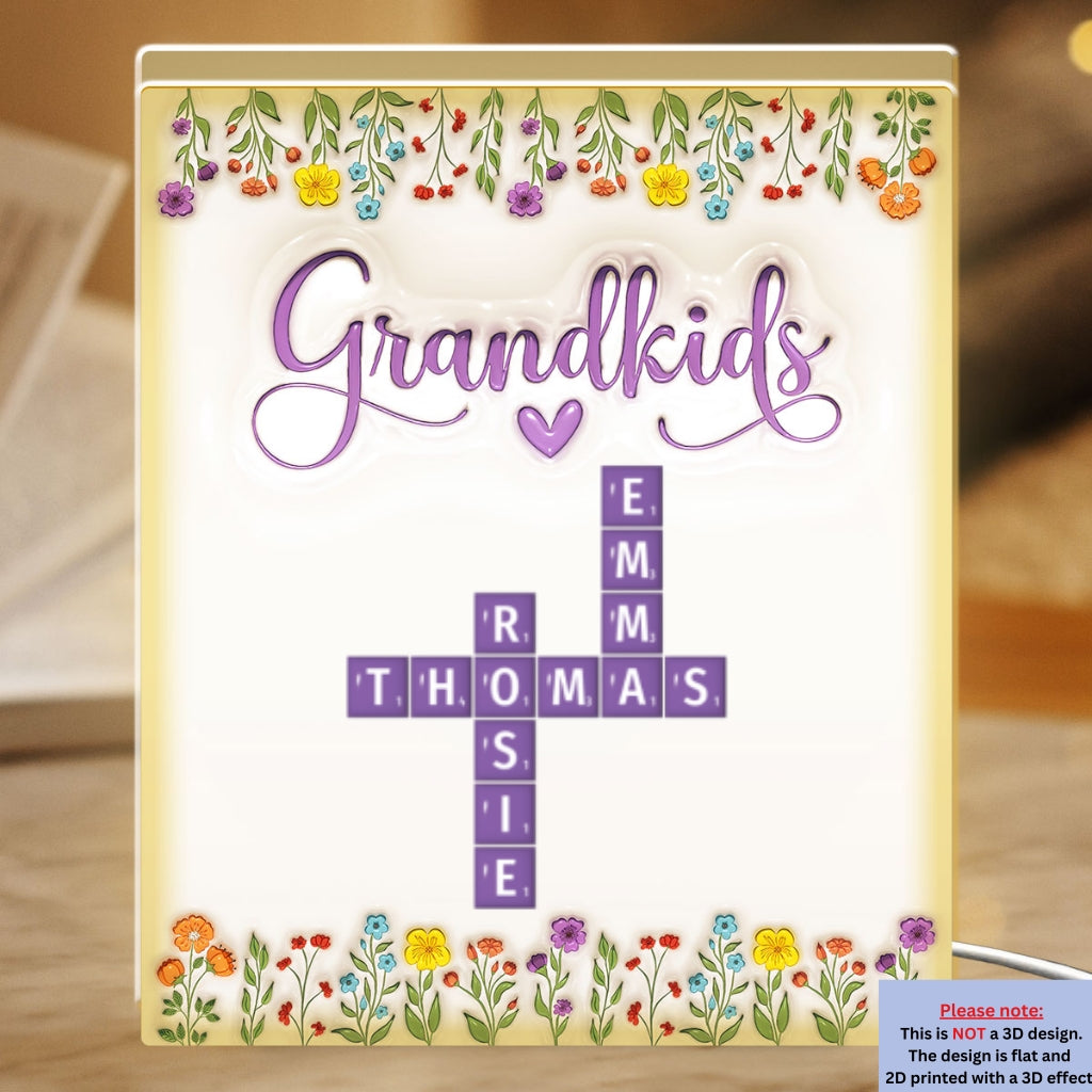 Love My Grandkids Crossword - Personalized Custom Light Box