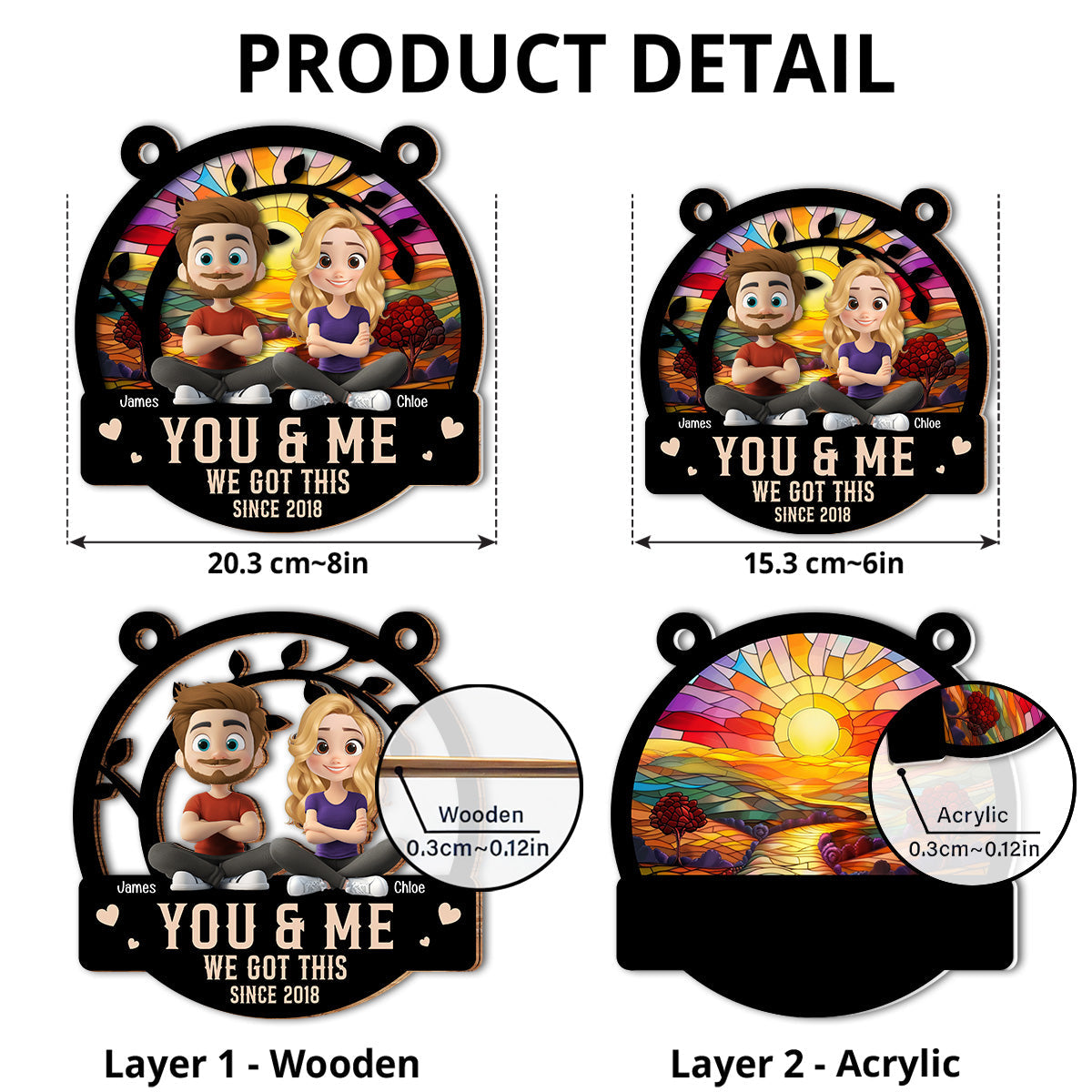 Together Forever - Personalized Custom Suncatcher