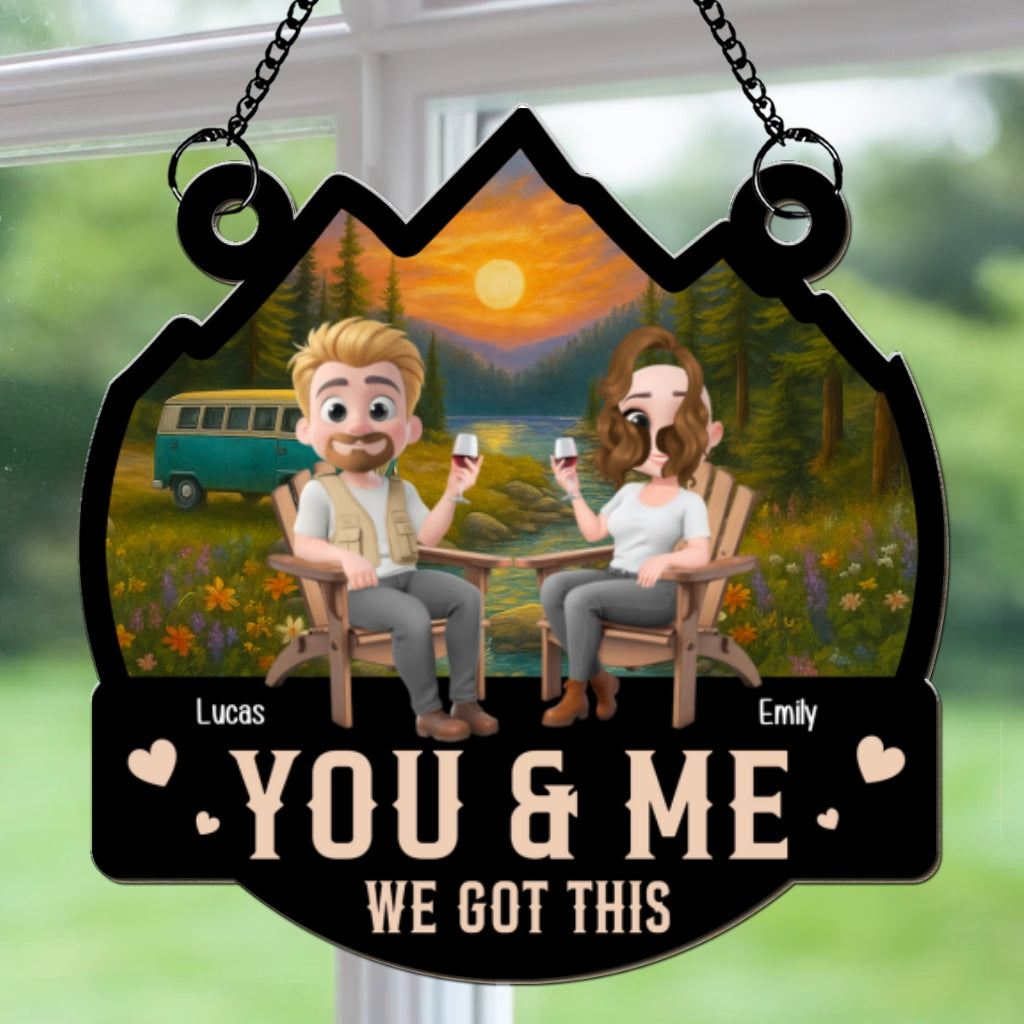 You And Me Camping Chilling - Personalized Custom Suncatcher