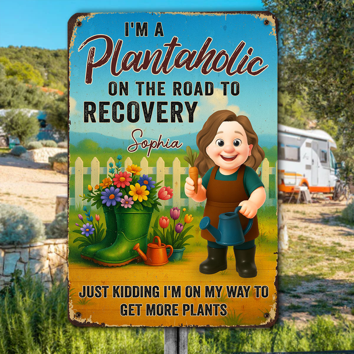 I Am A Plantaholic - Personalized Custom Metal Sign