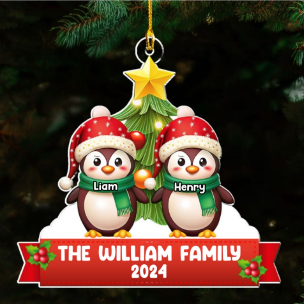 Our Family At Christmas 2024 - Personalized Custom Acrylic Ornament