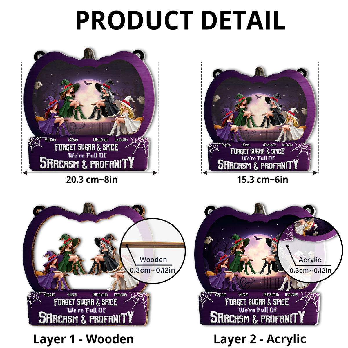 Witch Bestie Forever - Personalized Custom Suncatcher