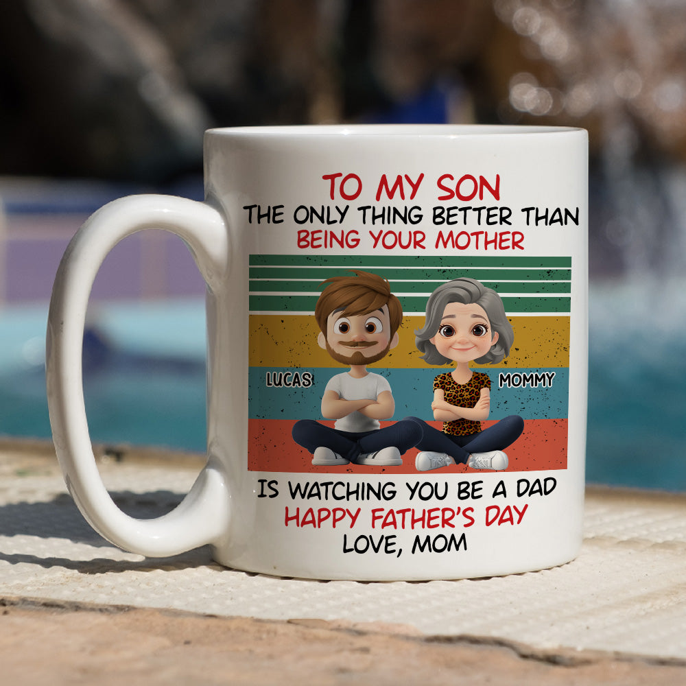 Awesome Son Better Dad - Personalized Custom Coffee Mug