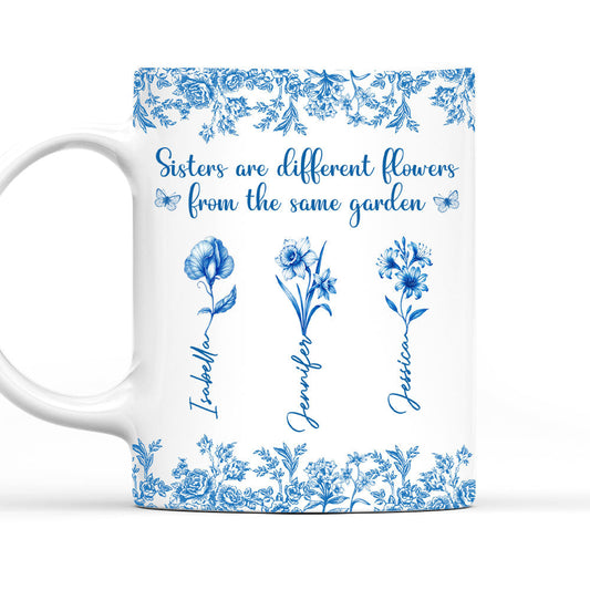 Beautiful Sisters Flower - Personalized Custom Coffee Mug