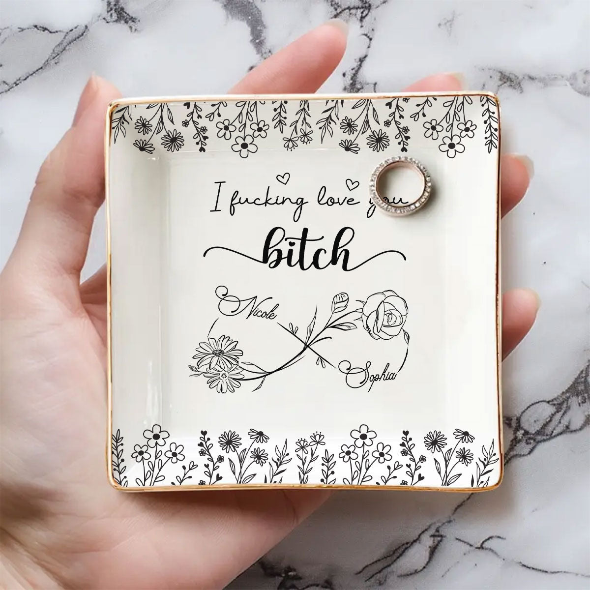 I Love You Bestie - Personalized Custom Jewelry Dish
