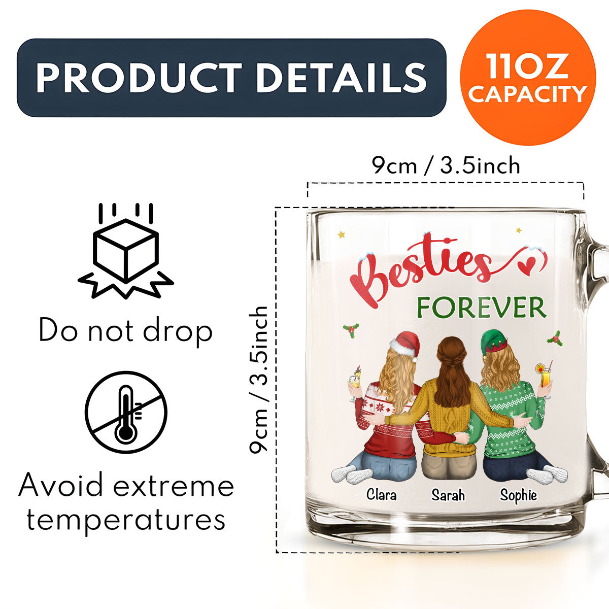 Our Friendship - Personalized Custom Glass Mug