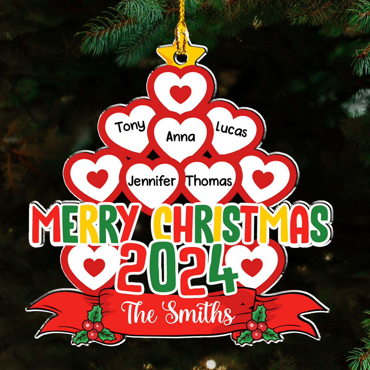 Family Makes The Season Merry And Bright - Personalized Custom Acrylic Ornament