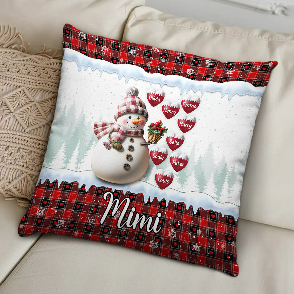 Snowman Grandma - Personalized Custom Pillow