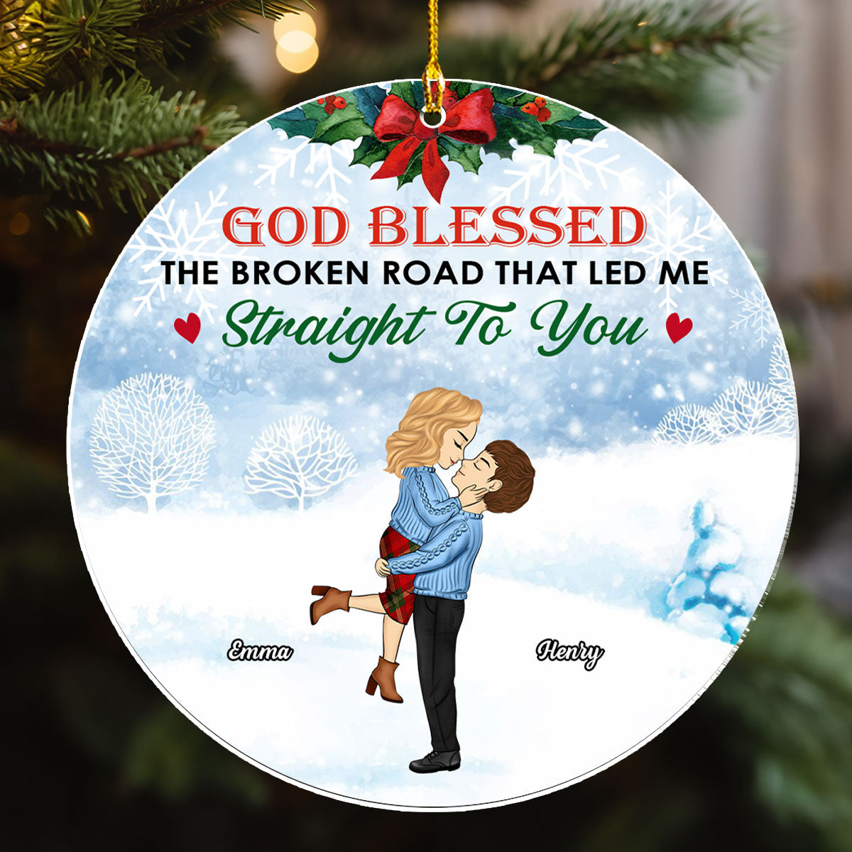 Straight To You Christmas - Personalized Custom Acrylic Ornament