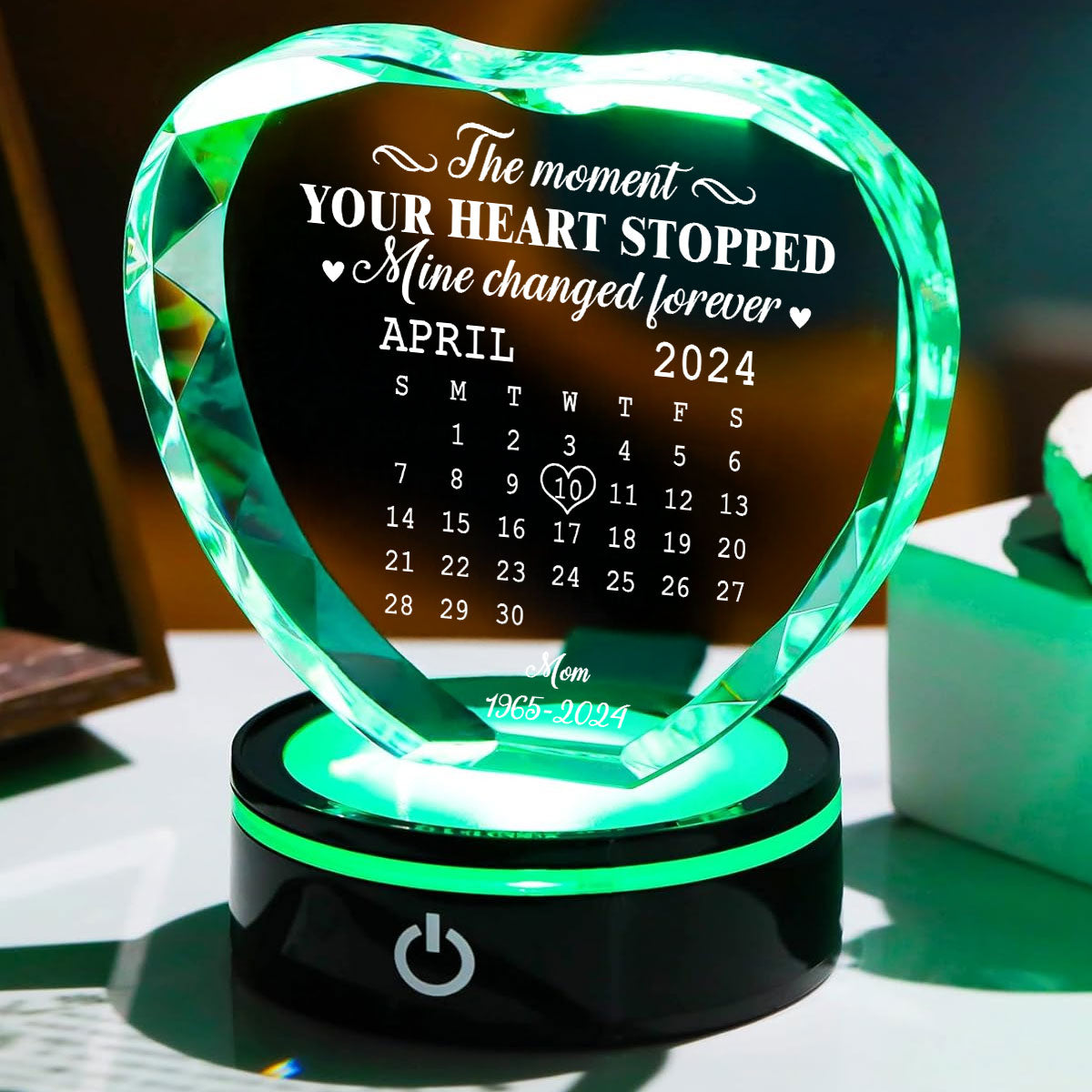 The Moment - Personalized Custom Crystal Led Light