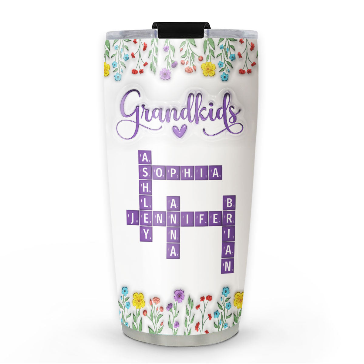 Love My Grandkids Crossword - Personalized Custom 3D Inflated Effect Tumbler