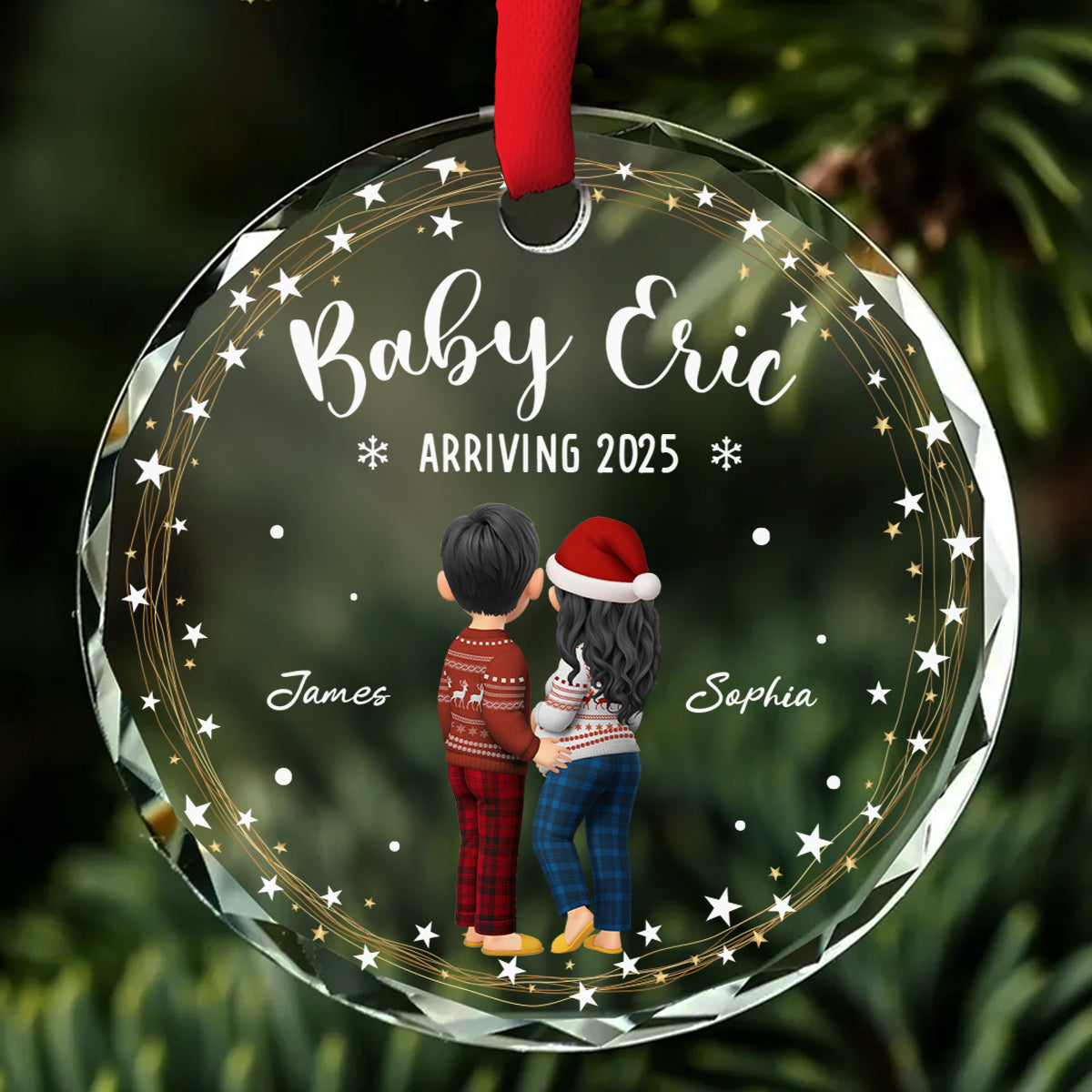 Arrive To The World - Personalized Custom Glass Ornament