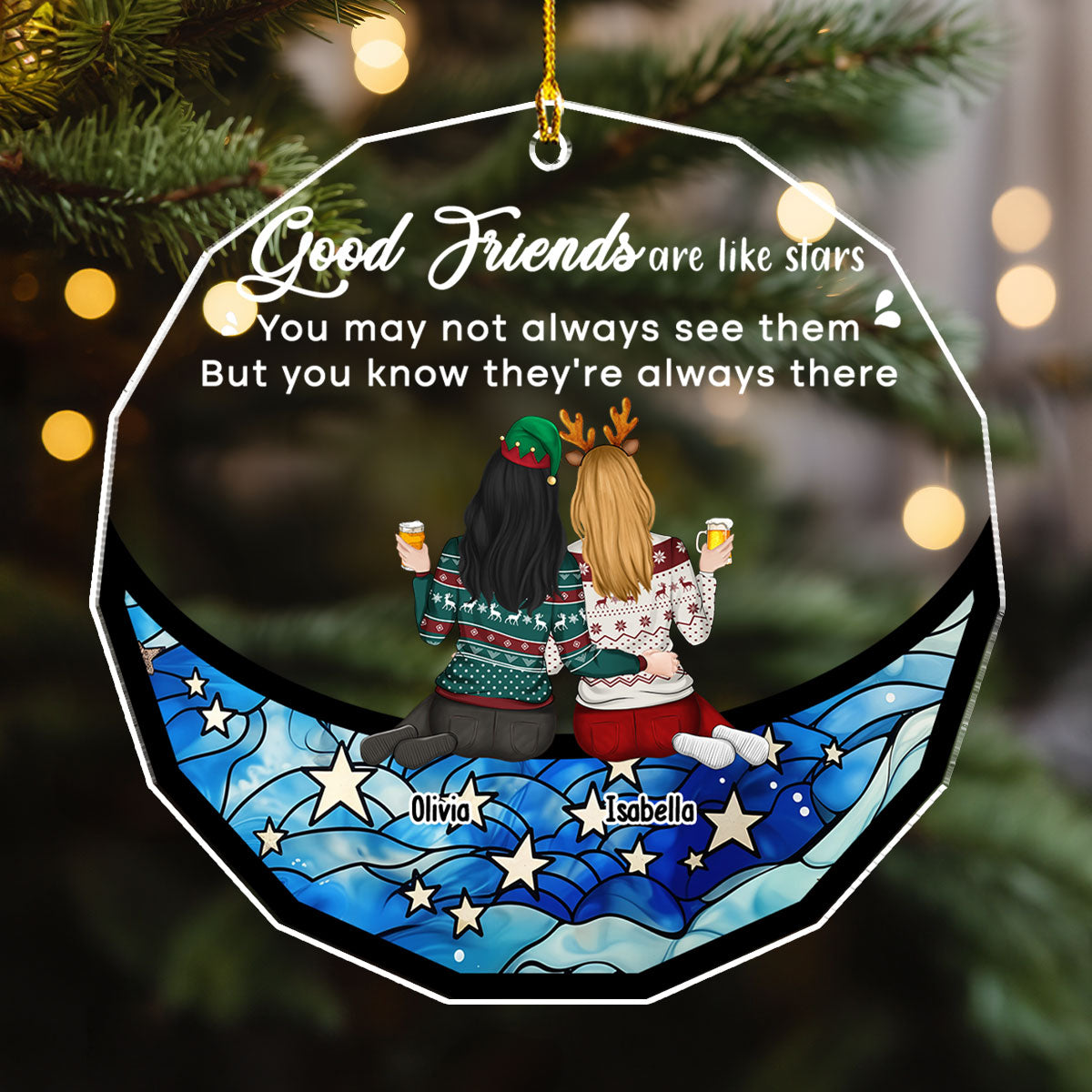Friends Are Star - Personalized Custom Acrylic Ornament