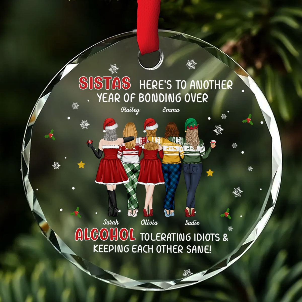 Alcohol Tolerating - Personalized Custom Glass Ornament