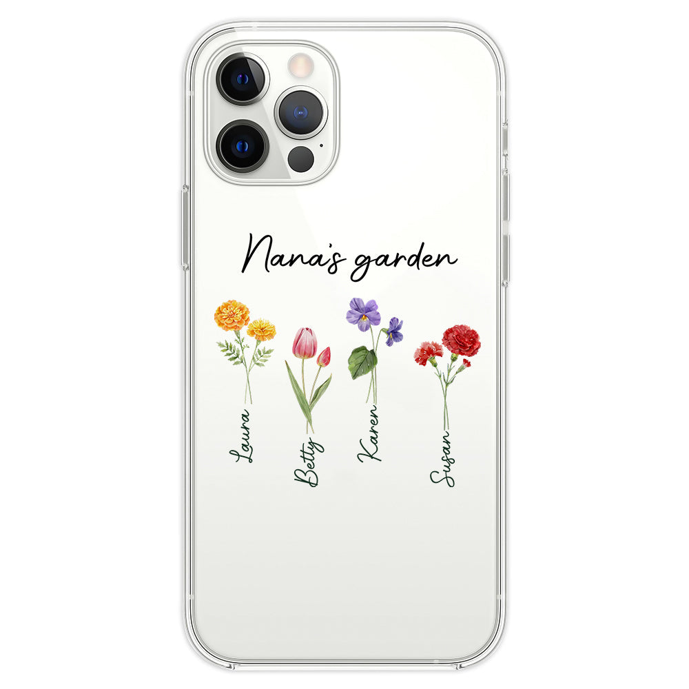 Garden Of Grandma With Birth Month Flowers - Personalized Custom Phone Case