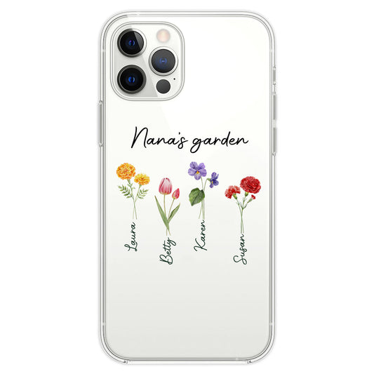 Garden Of Grandma With Birth Month Flowers - Personalized Custom Phone Case