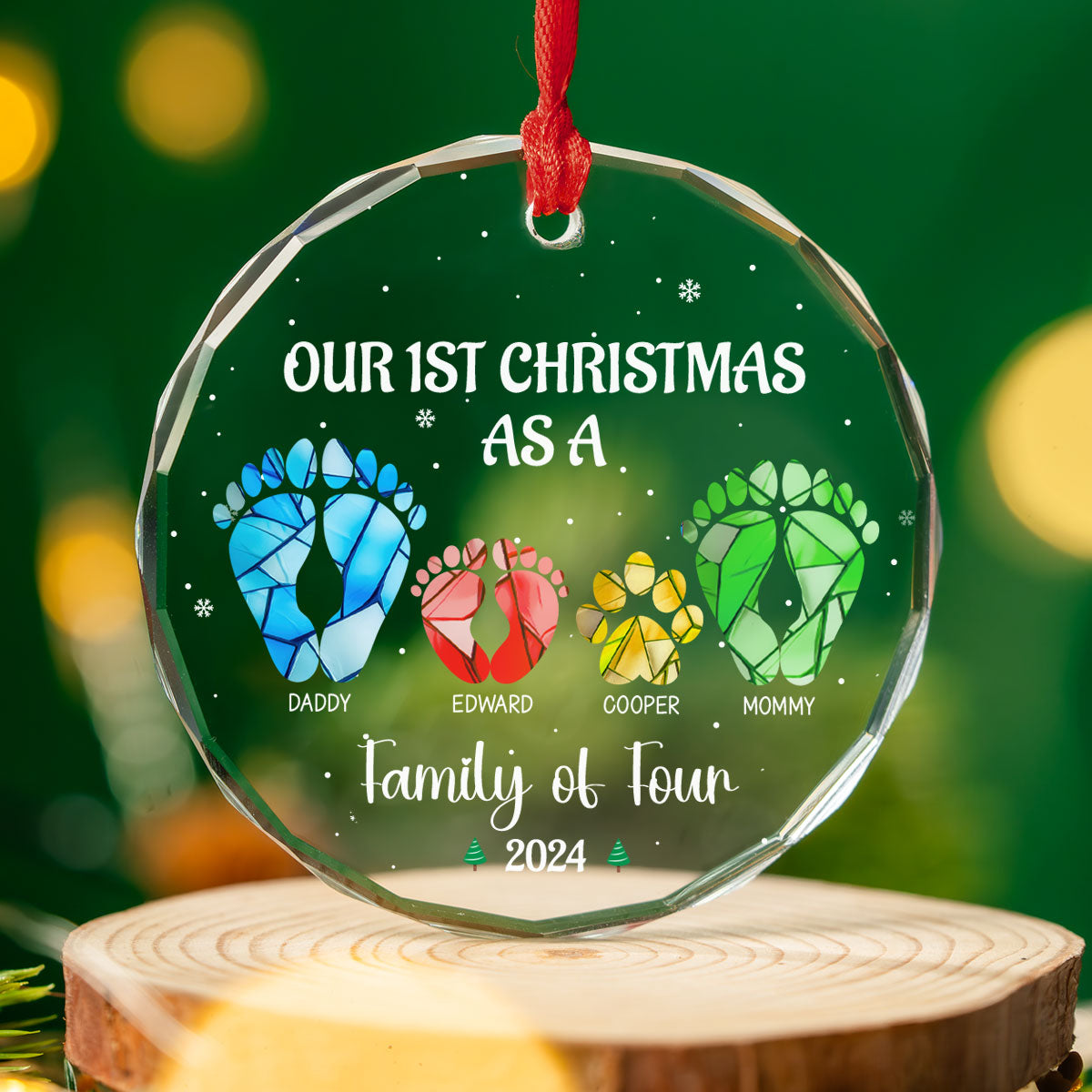 Welcome New Member - Personalized Custom Glass Ornament
