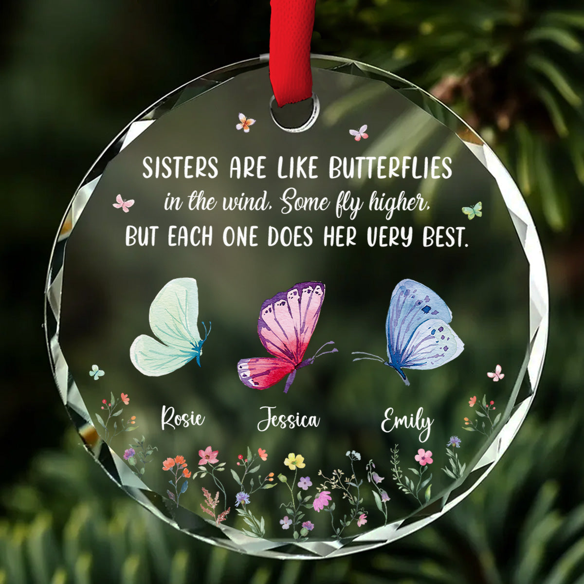 Each One Special Each Beautiful -  Personalized Custom Glass Ornament