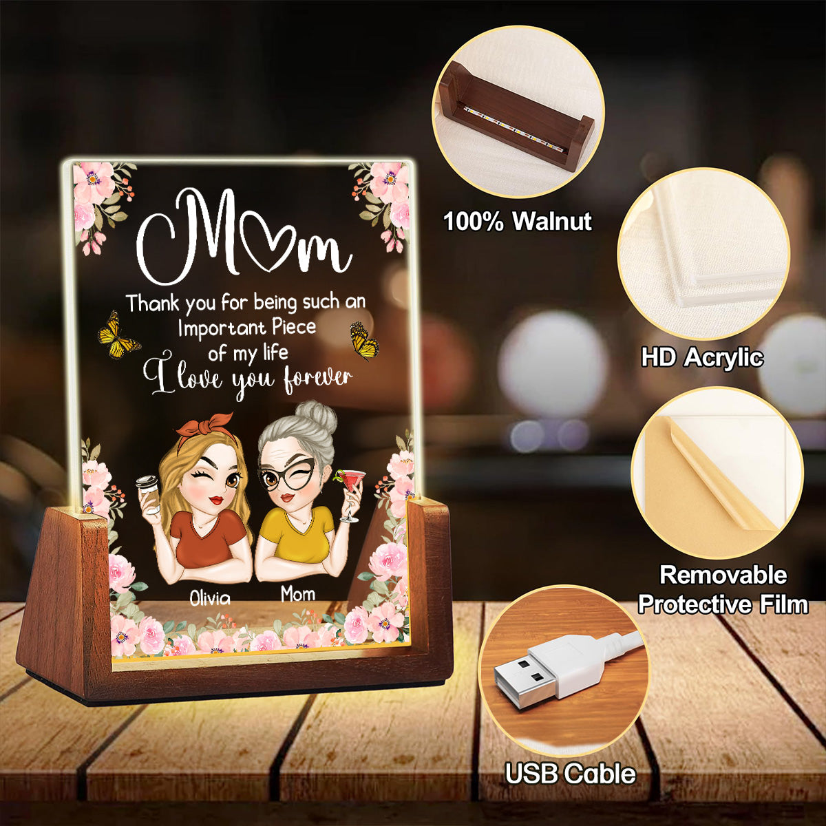 Important Piece - Personalized Custom Plaque With Walnut Base