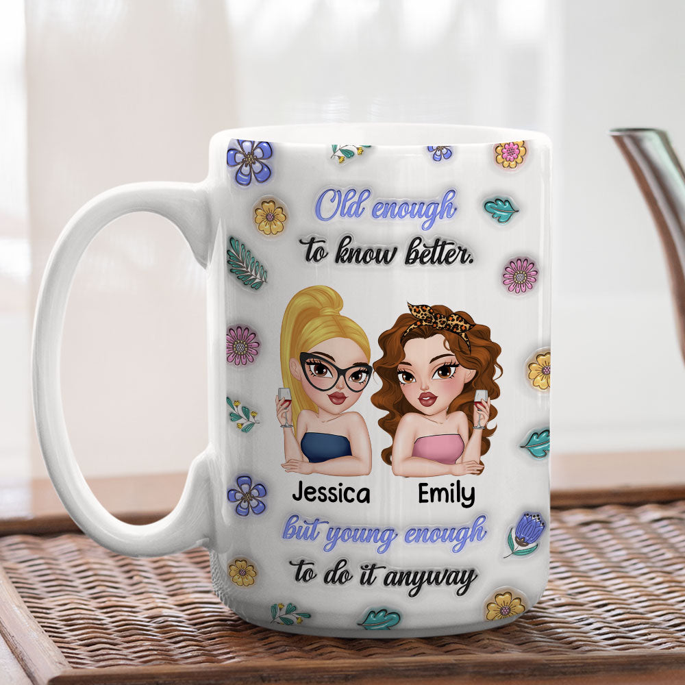 Mature In Age Reckless At Heart- Personalized Custom 3D Inflated Effect Mug