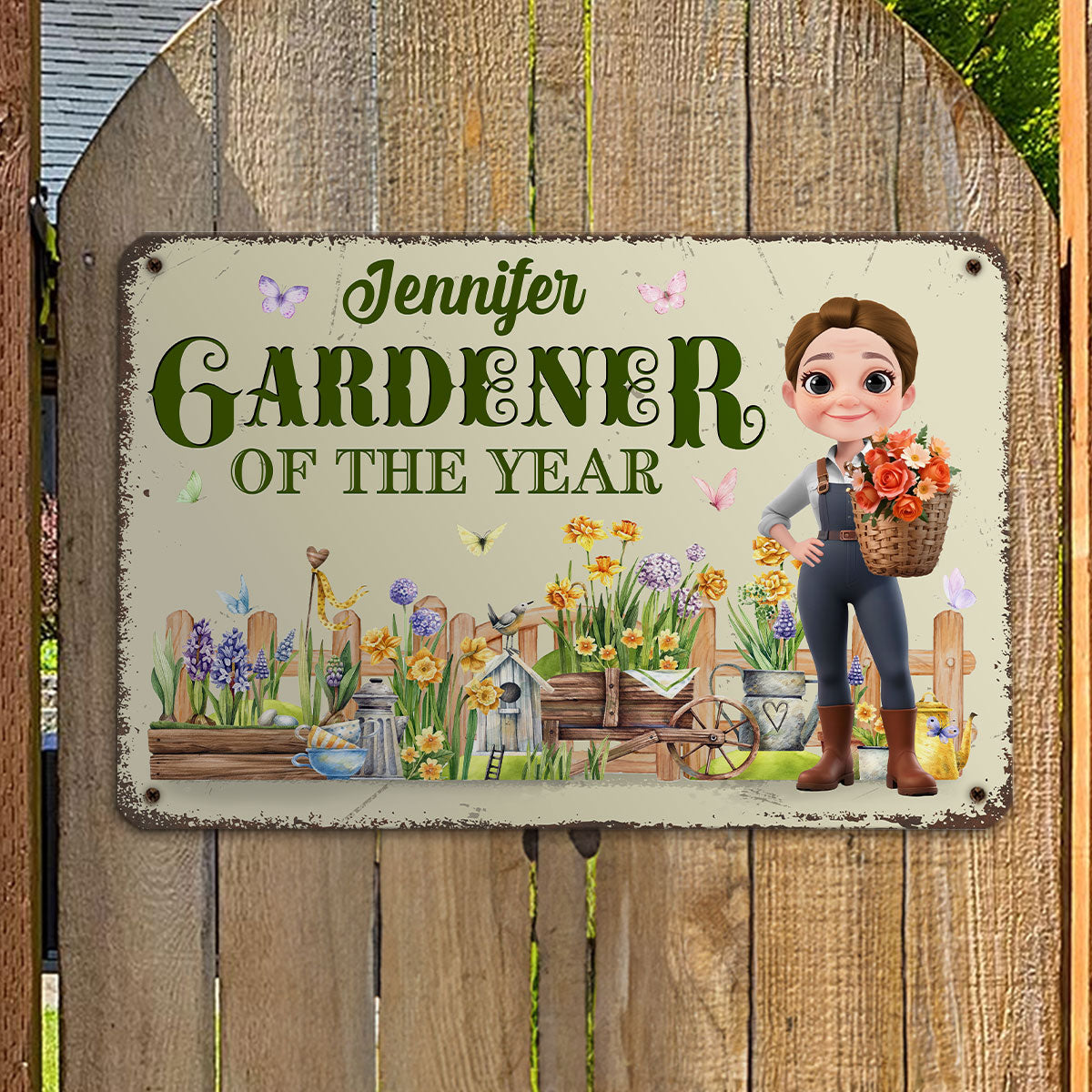 Gardener Of The Year - Personalized Custom Metal Sign