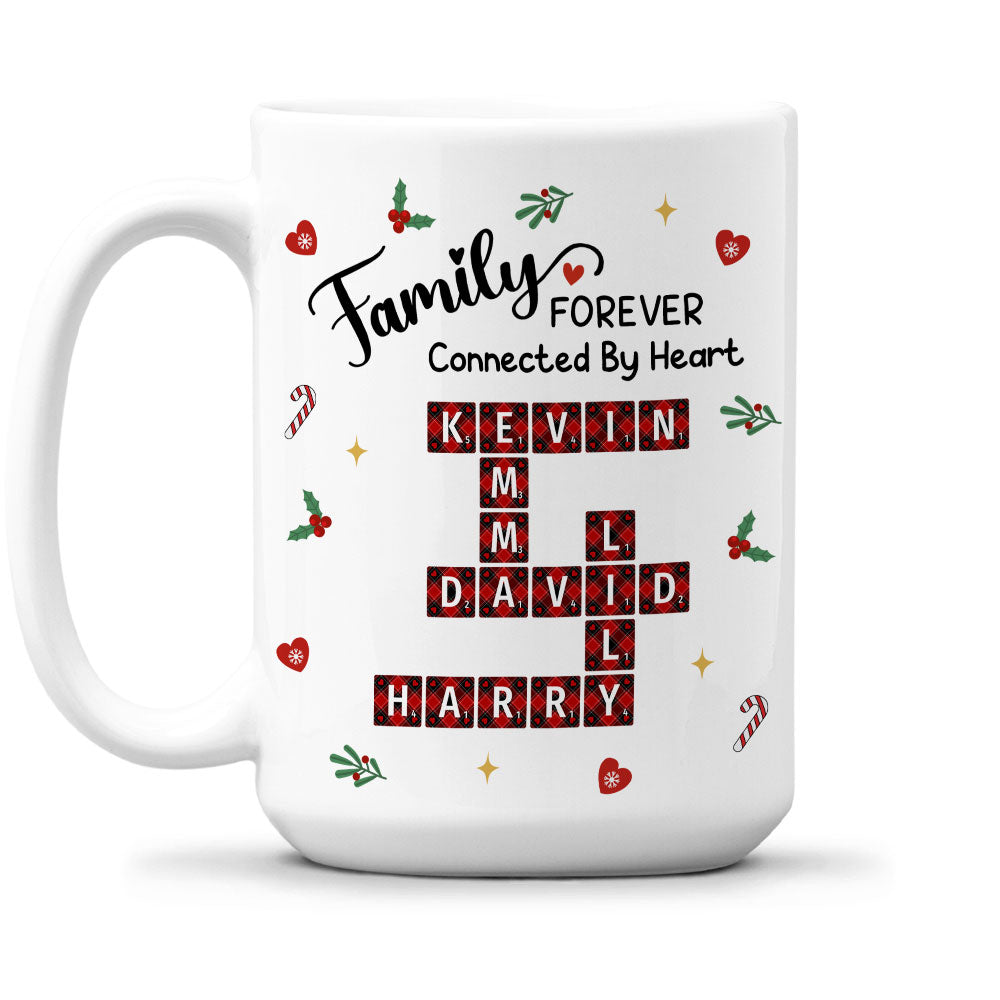 Family Connected By Heart - Personalized Custom Coffee Mug
