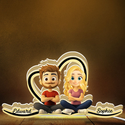 Couple Heart Shape - Personalized Custom Light Box