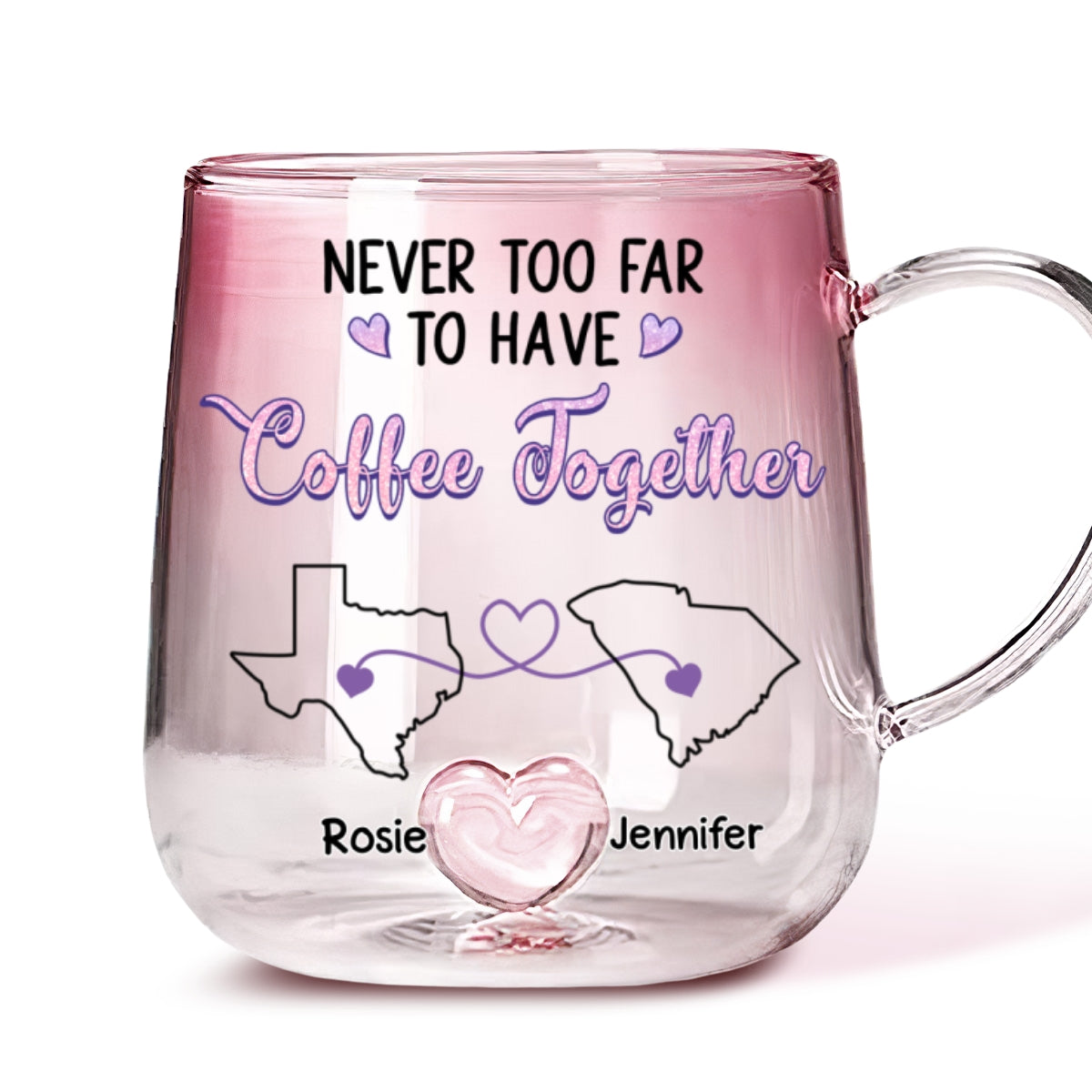 To Have Coffee Together- Personalized Custom Pink Gradient Glass Mug
