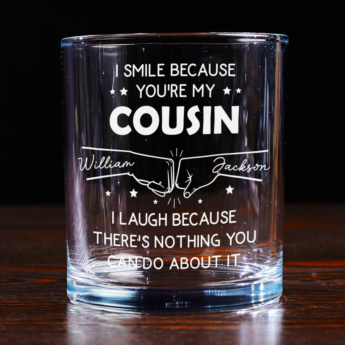 I Smile Because You Are My Brother - Personalized Custom Whiskey Glass